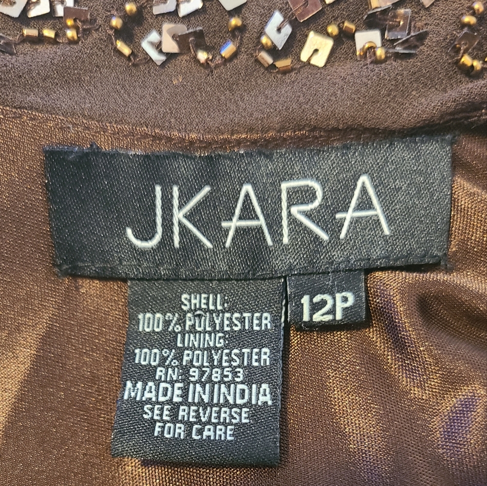 NWT J Kara Brown Sequin Embellished Midi Party Dress - Picture 5 of 5